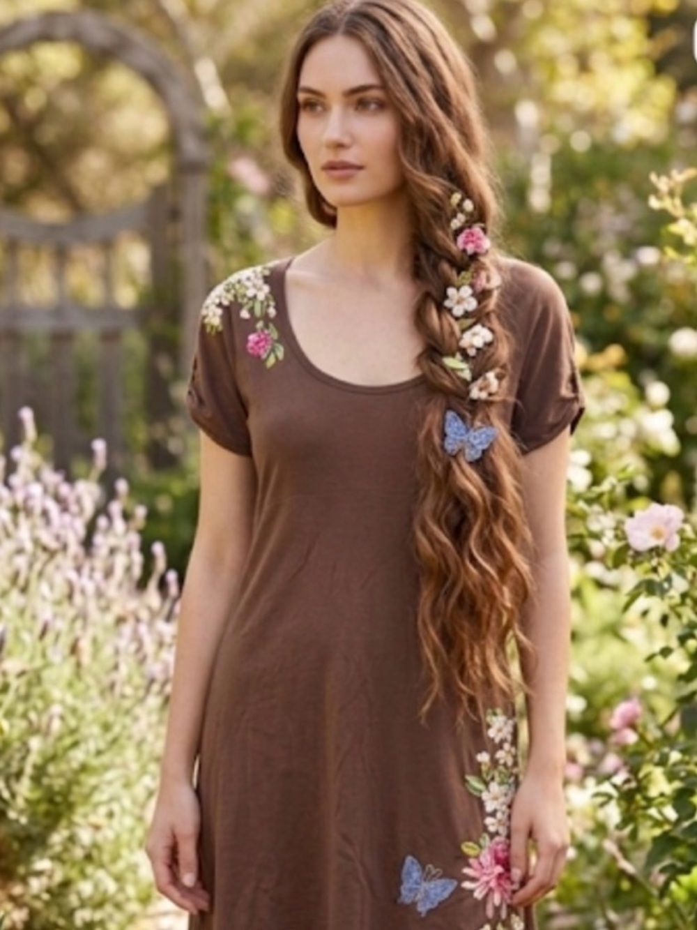 Johnny Was Embroidered Cotton Jersey Dress Size Medium NWOT